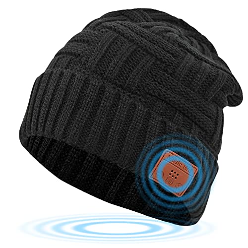 COZOME Gorro Bluetooth Regalo Mujer Hombre, Regalo Original Gorro Musical Bluetooth 5.0 con Auriculares, Gorro Unisex de Invierno Tejido para Esquiar, Acampar, Correr,Ciclismo Deportes al Aire Libre