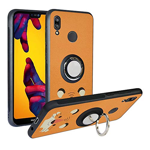 Funda para Huawei P20 Lite, Fashion Design [Antigolpes] con 360 Anillo iman Soporte, Resistente a los arañazos TPU Funda Protectora Case para Huawei P20 Lite Cover,Tiger