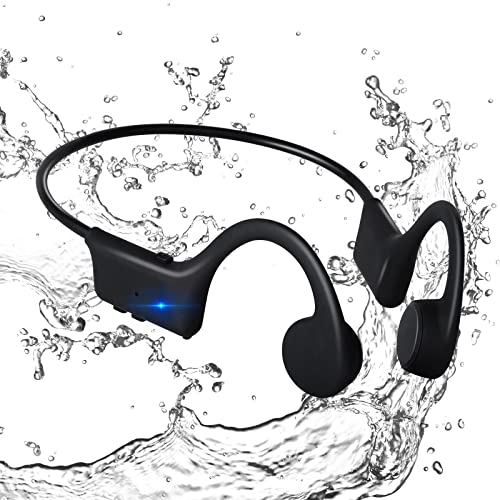 Cuteefun Auriculares Conduccion Osea, Auriculares Deportivos Bluetooth, Auriculares Inalambricos Deportivos con Micrófono, Auriculares de Conducción ósea para Gimnasio, Ciclismo, Conducción(Negro)