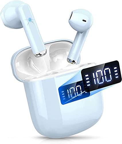 Auriculares Inalámbricos, Auriculares Bluetooth 5.3 con 4 Micrófono, HiFi Estéreo Mini Auriculare In Ear Pantalla LED Estuche de Carga Cascos Inalambricos 25H Cascos Bluetooth IP7 Impermeables