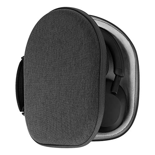 Geekria Shield - Funda para auriculares compatible con Sony WH-1000XM5, WH-1000XM4, WH-1000XM3, WH-1000XM2, funda rígida de repuesto para viaje con almacenamiento de cables (gris oscuro)