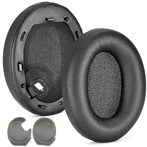 Yaowanguan Almohadillas para los oídos, Almohadillas de Repuesto para Auriculares Sony WH-1000XM4, Cuero proteico, Clip Negro WH1000XM4, Almohadillas para los oídos con Espuma, 1 par