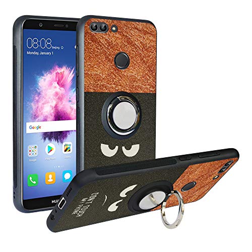 Funda para Huawei P Smart 2018, Fashion Design [Antigolpes] con 360 Anillo iman Soporte, Resistente a los arañazos TPU Funda Protectora para Enjoys 7S,Do Not Touch