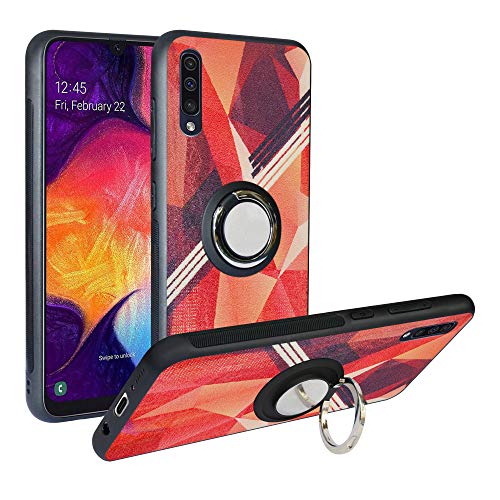 Funda para Samsung Galaxy A50 2019 /A505, Fashion Design [Antigolpes] con 360 Anillo iman Soporte, Resistente a los arañazos TPU Funda Protectora para Galaxy A505,Rose Red