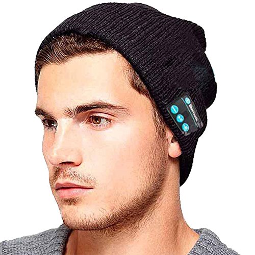 ShallGood Unisex Inalámbrica Auriculares Deportivos Gorro Bluetooth Con Construido En Handsfree Micro Auricular Invierno Música Mp3 Beanie Sombrero B- Verde Blanco Talla única