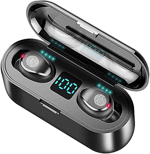 F9 TWS Auriculares inalámbricos Bluetooth Bass Hifi Cancelación de ruido Auriculares con caja de carga de banco de energía (por 81)