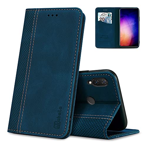 AKABEILA Funda para Huawei P Smart Plus/Nova 3i Premium de piel con tapa y cierre magnético, ranuras para tarjetas, funda protectora de pantalla, a prueba de golpes, color azul