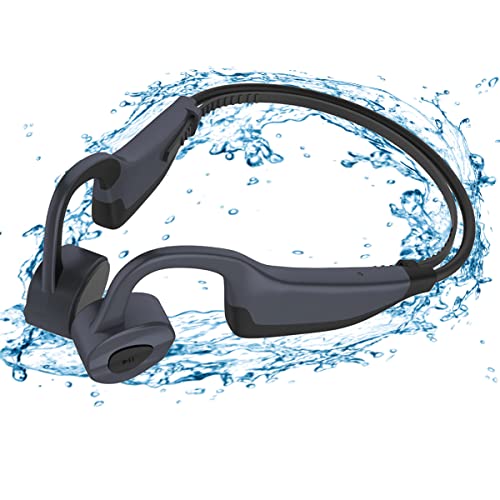 Auriculares Inalámbricos de Conducción ósea Auricular de Natación Bluetooth, IPX8 Impermeable 16GB Reproductor de MP3, Cascos Deportivos Oreja Abierta para Natación Correr Cumpleaños Regalo Gray