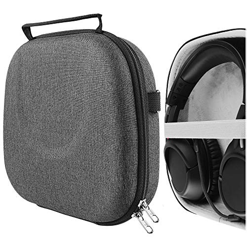 Geekria Shield - Funda para auriculares compatible con HyperX Cloud Stinger S, Cloud Stinger PS4, Cloud Flight Gaming Case, bolsa de transporte de viaje con almacenamiento de cables (gris oscuro)