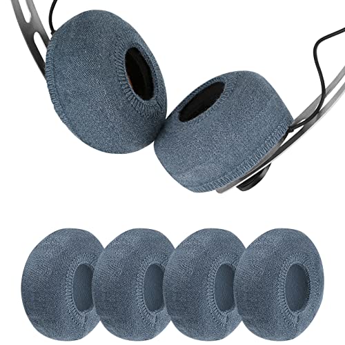 Geekria 2 Pares de Fundas para Auriculares de Tela de Punto/Protectores Sanitarios Lavables y elásticos para Auriculares en la Oreja, Funda para el Sudor para Mayor Calidez y Comodidad (S/Azul)