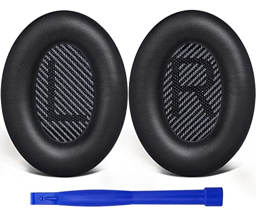 SoloWIT Almohadillas para Bose QuietComfort 35 (QC35) & Quiet Comfort 35II (QC35 II) Auriculares, Espuma de Alta Densidad y Cuero Proteico