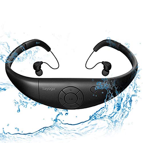 IPX8 Mp3 Acuatico, 8gb Auriculares De Natación, Funcionan Durante 6-8 Horas Bajo El Agua 3 Metros con Función Aleatoria - Negro