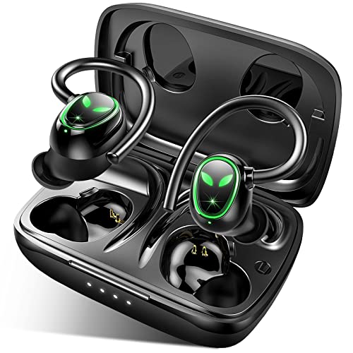 Auriculares Inalámbricos Deportivos, Auriculares Bluetooth 5.3 Deporte Hifi Estéreo, 50H Playtime Cascos Inalambricos In Ear Cancelación de Ruido con Mic, I-P7, Tipo C Auriculares Inalámbricos Running