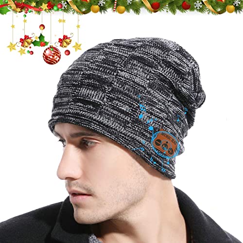 JYPS Beanie Hat con Bluetooth V5.0, Sombreros de Invierno inalámbricos Auriculares para Hombres Auriculares de música Gorra para Correr al Aire Libre con Altavoces