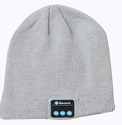 Gorro Bluetooth para Samsung Galaxy A50 Smartphone con Auriculares Integrados, Ajuste de Botones Universal de Invierno (Gris)