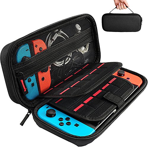 daydayup Funda para Nintendo Switch y Switch OLED con 20 Ranuras para Tarjetas de Juego - Funda Rígido de Almacenamiento en Material para Consola y Accesorios de Nintendo Switch